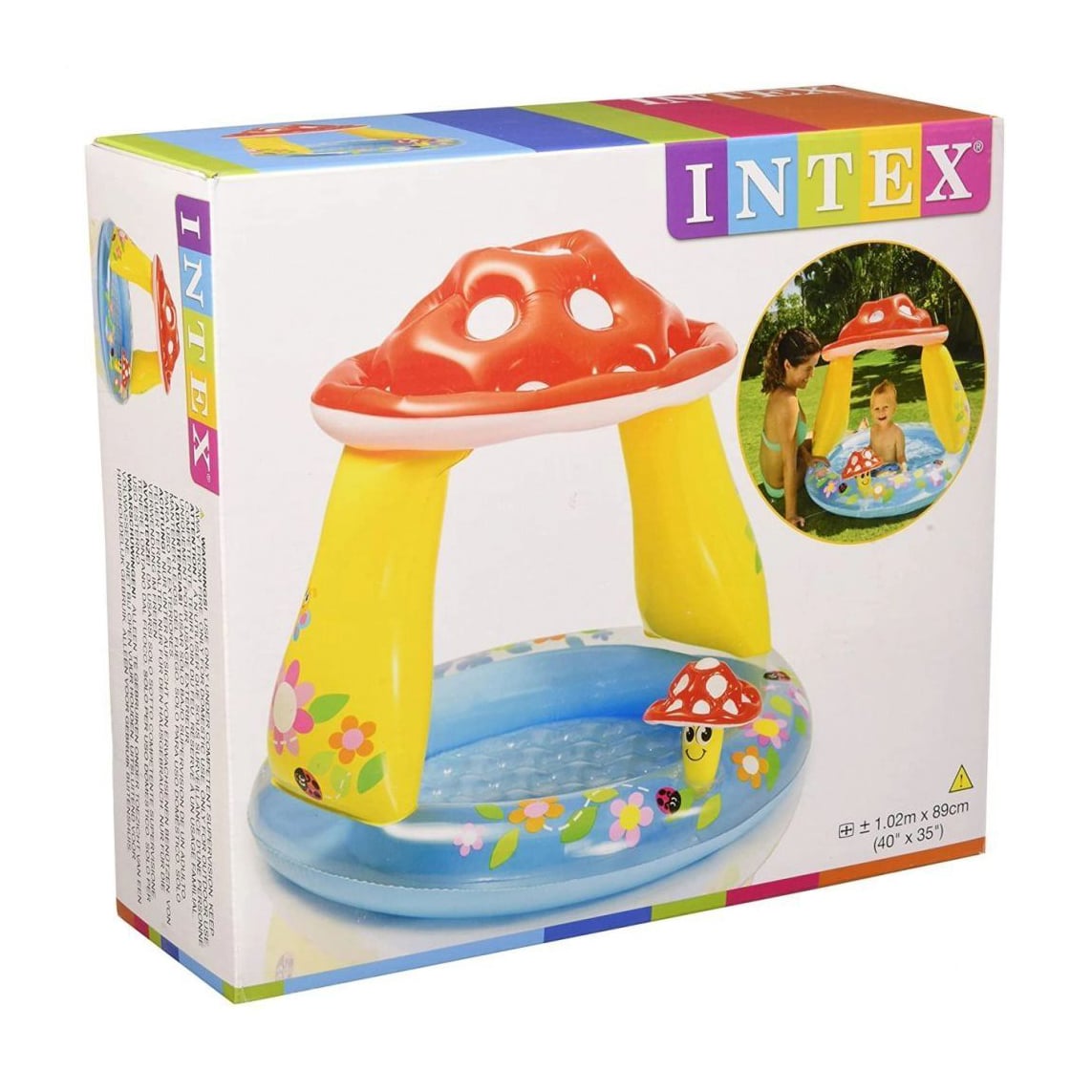 Дитячий надувний басейн Intex Грибочок, в коробці, від 1 року, 102*89 см (57114)